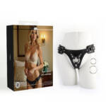 Noir Rion Royal Đai harness với vòng kim loại