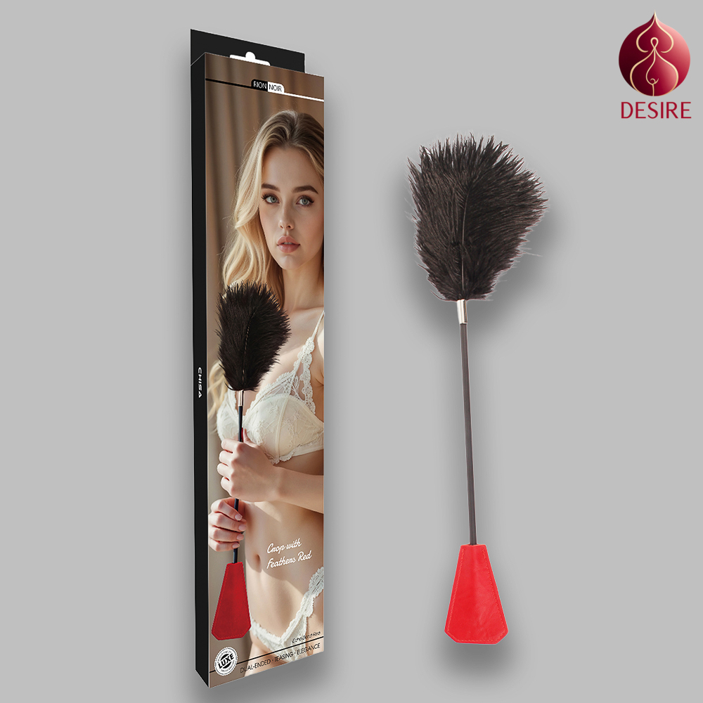 Noir Rion Crop with Feathers