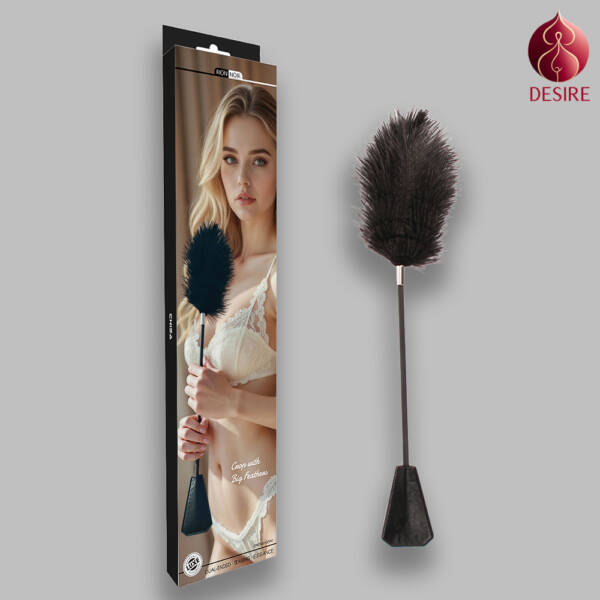 Noir Rion Crop with Big Feathers