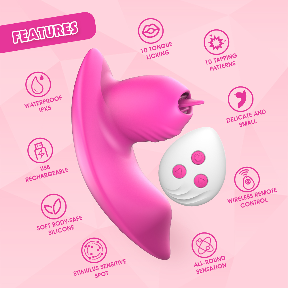 69 Ecstasy Licker Strap-on Máy kích thích âm vật liếm - Ảnh 3