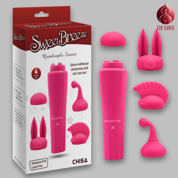 Sweet Breeze Clitoral Vibrator Quadruple Sweet - Pink