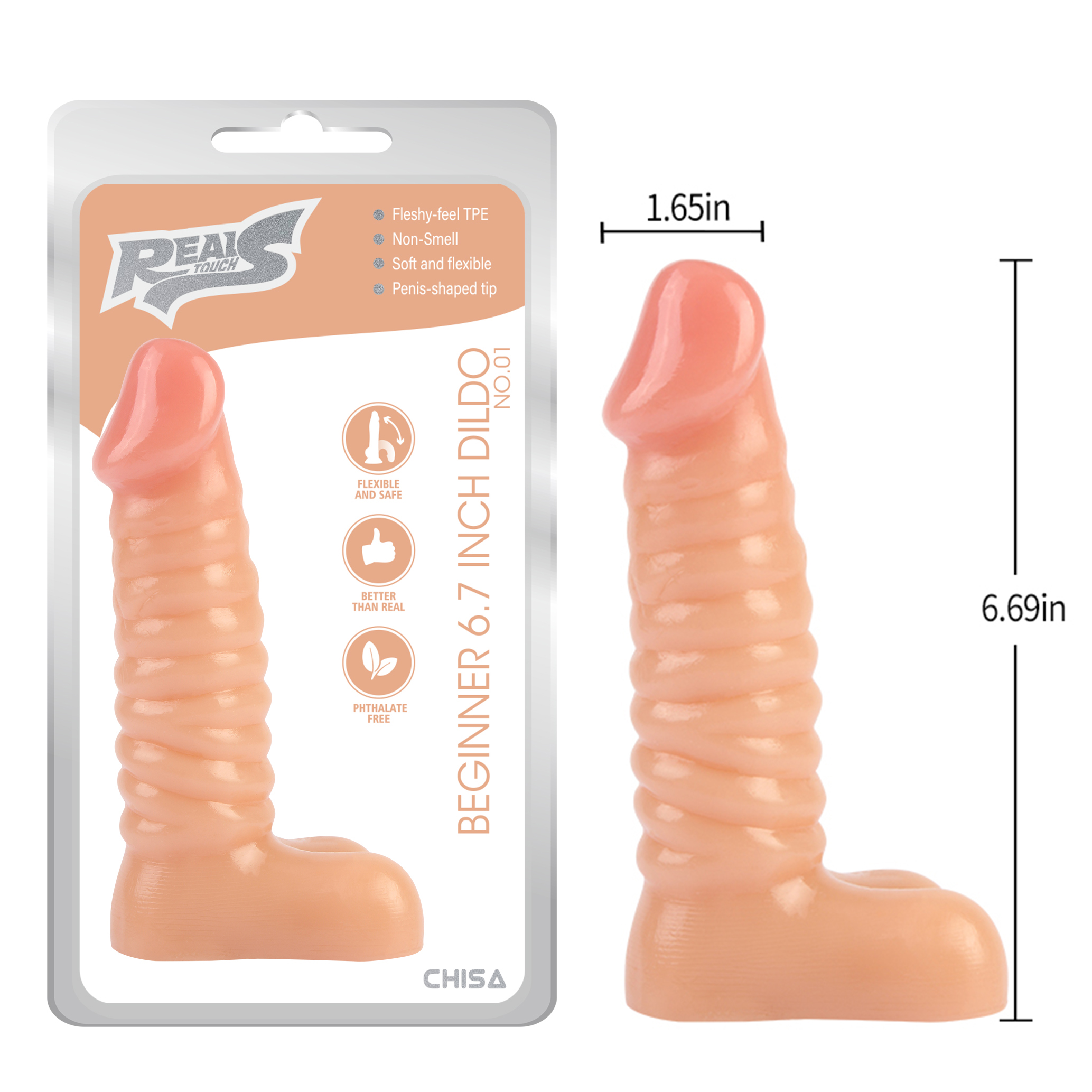 Real-TouchS Beginner 6.7 Inch Dildo NO.01 - Image 8