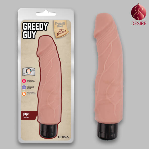 T-skin Real Greedy Guy Vibrating Dildo