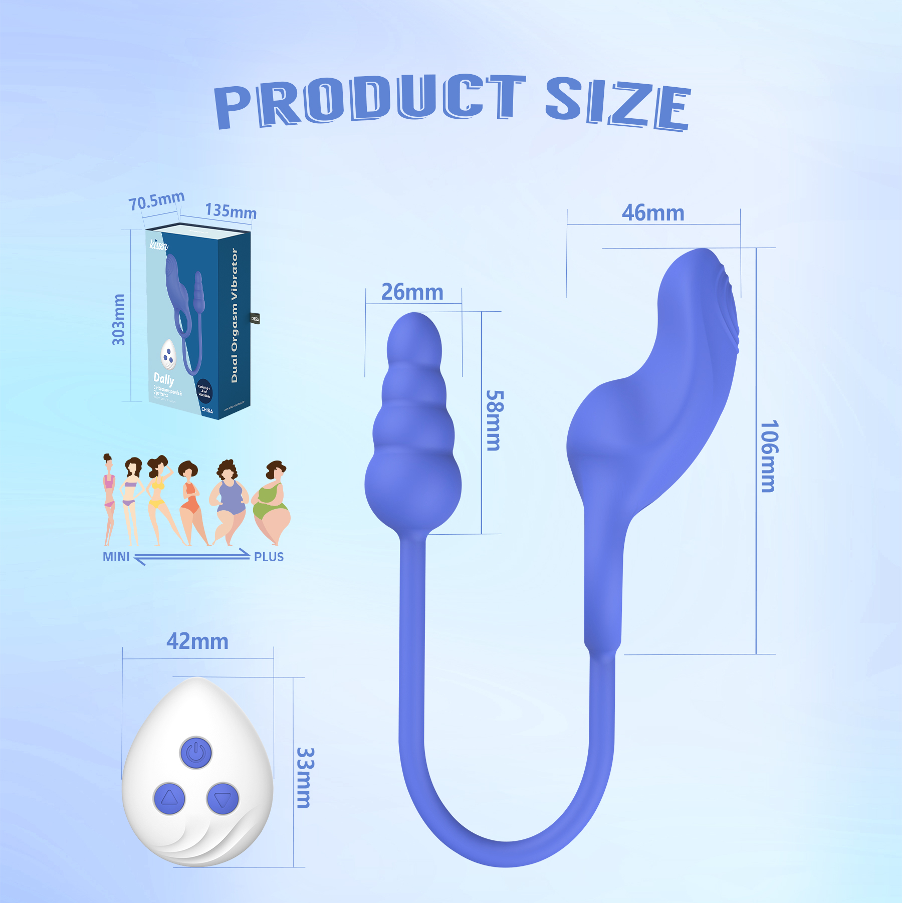 Kissen Máy rung điều khiển từ xa hai đầu - Dally - Ảnh 6