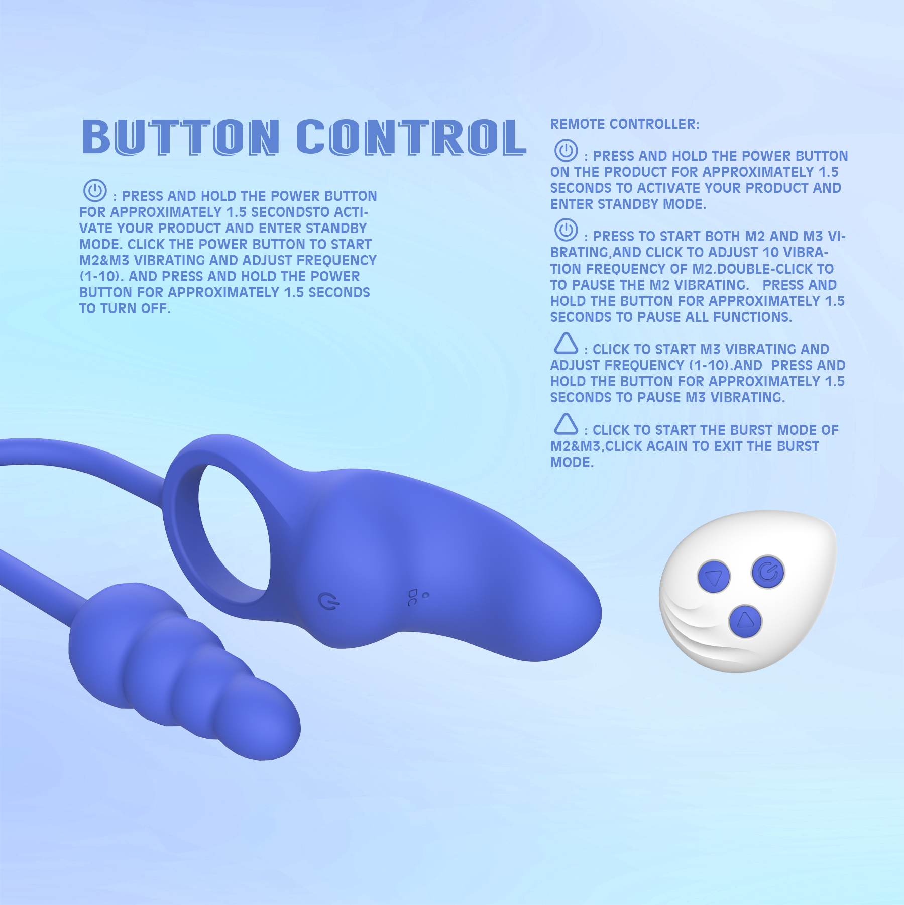 Kissen Máy rung điều khiển từ xa hai đầu - Dally - Ảnh 10